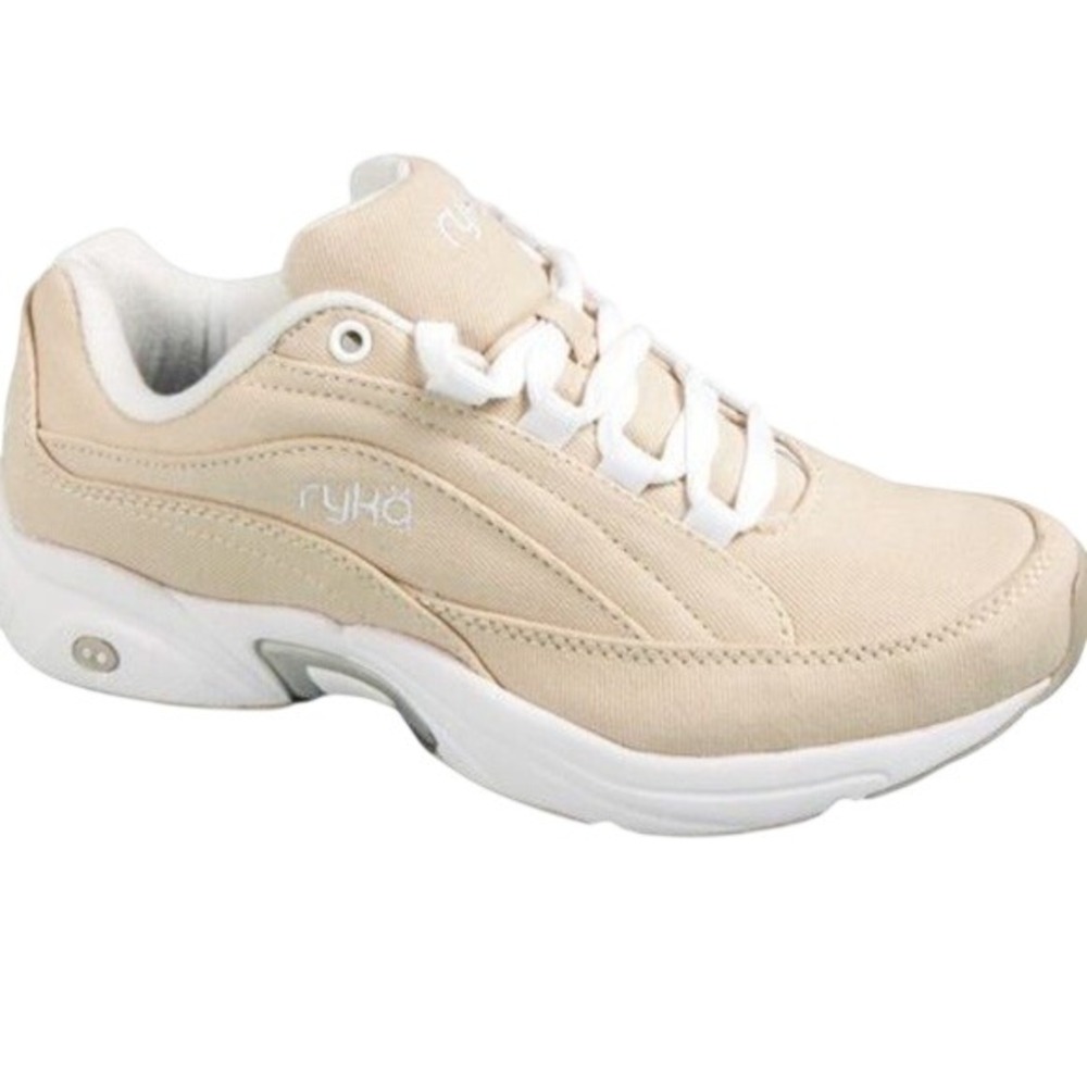 Ryka Women's Oatmeal Catalyst Canvas Suede Leather Athletic Sneakers Shoes 7